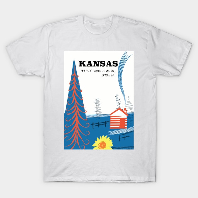 Kansas The Sunflower State T-Shirt by nickemporium1